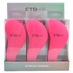 ETB Hair Professional Display with 9 Pink Detangling Brushes