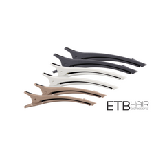 ETB Hair Premium Professional Stork Beak Hair Clips, Colored, Matte, 12.2 cm (Set of 6)