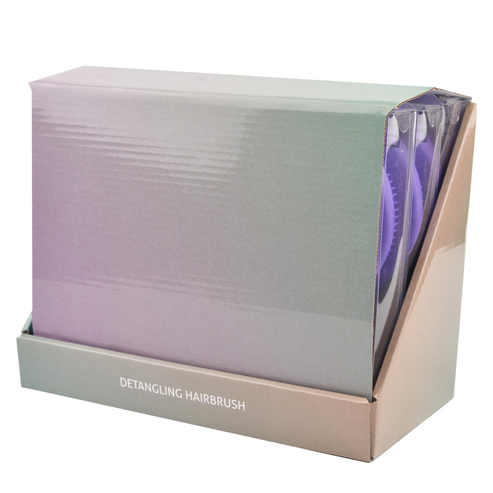 ETB Hair Professional Display with 9 Colored Detangling Brushes