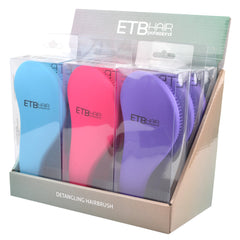 ETB Hair Professional Display with 9 Colored Detangling Brushes