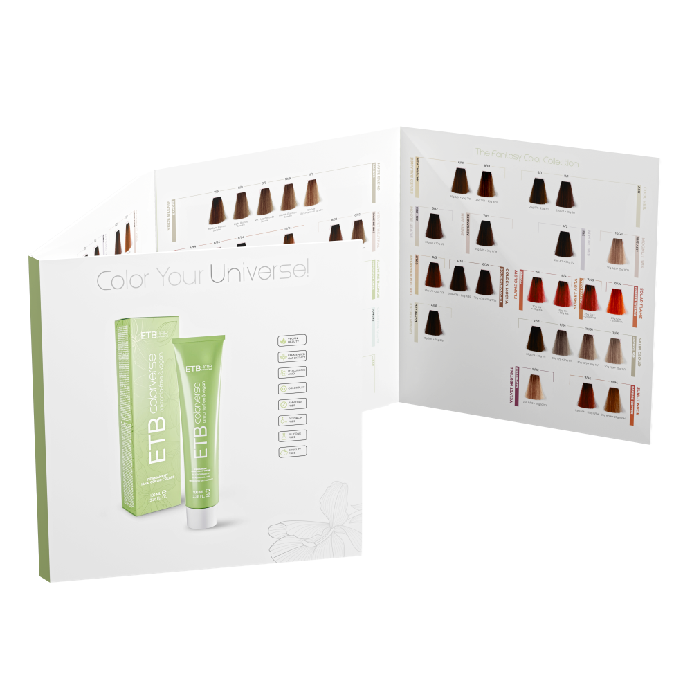 ETB Hair color chart colorverse af 70 shades with fantasy mix